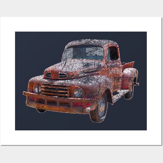 Vintage red Ford pickup truck Wall Art by TheAllGoodCompany